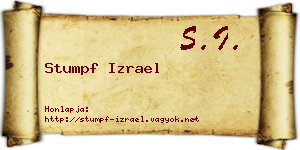 Stumpf Izrael névjegykártya